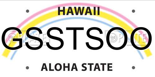 GSSTSOO Hawaii License Plate