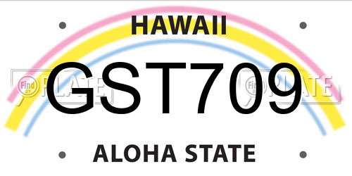 GST709 Hawaii License Plate