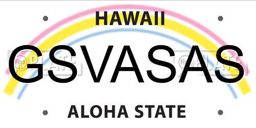 GSVASAS Hawaii License Plate
