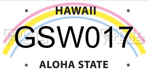 GSW017 Hawaii License Plate