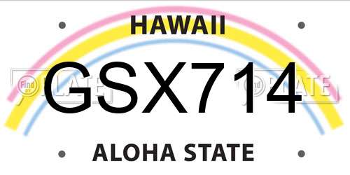 GSX714 Hawaii License Plate