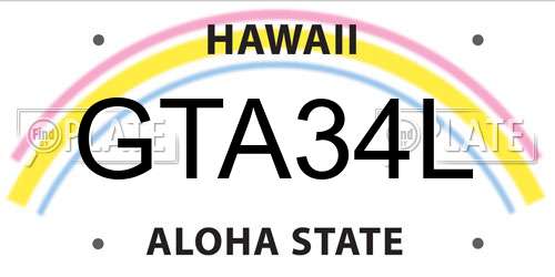 GTA34L Hawaii License Plate