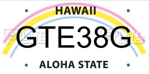 GTE38G Hawaii License Plate
