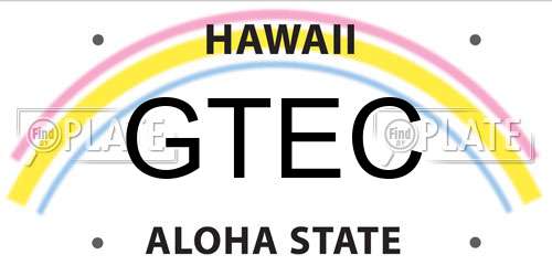 GTEC Hawaii License Plate