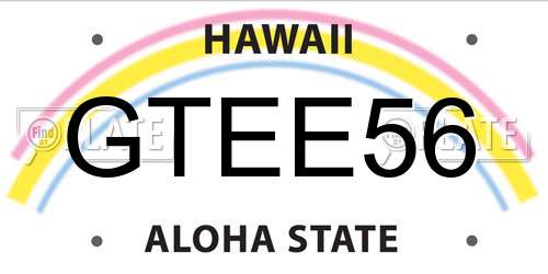 GTEE56 Hawaii License Plate