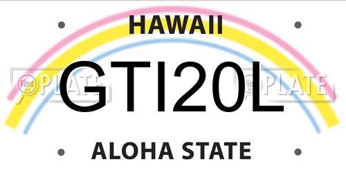 GTI20L Hawaii License Plate