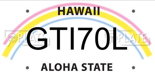GTI70L Hawaii License Plate
