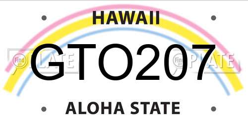 GTO207 Hawaii License Plate