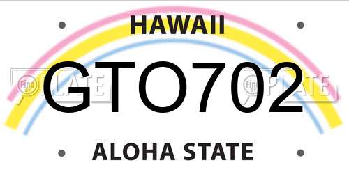 GTO702 Hawaii License Plate