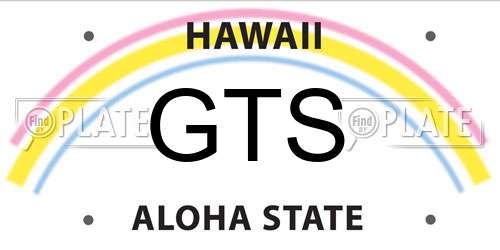 GTS Hawaii License Plate