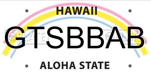 GTSBBAB Hawaii License Plate