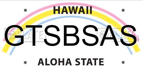 GTSBSAS Hawaii License Plate