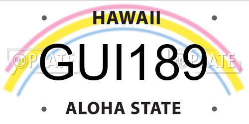 GUI189 Hawaii License Plate