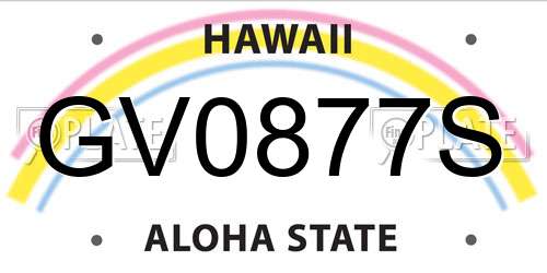 GV0877S Hawaii License Plate