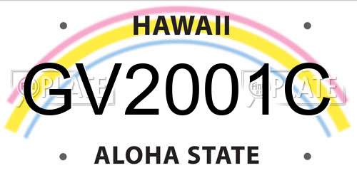 GV2001C Hawaii License Plate