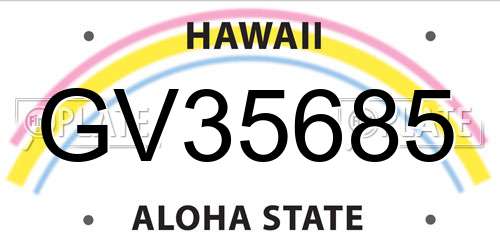 GV35685 Hawaii License Plate