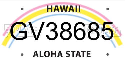 GV38685 Hawaii License Plate