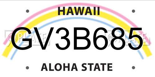 GV3B685 Hawaii License Plate
