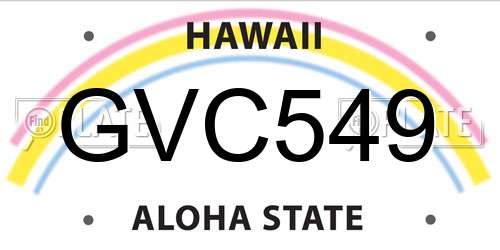 GVC549 Hawaii License Plate