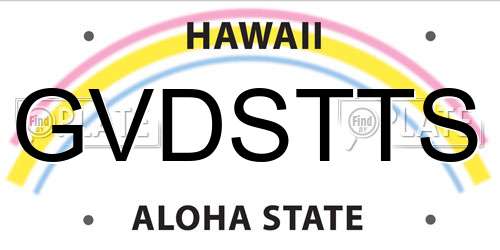 GVDSTTS Hawaii License Plate