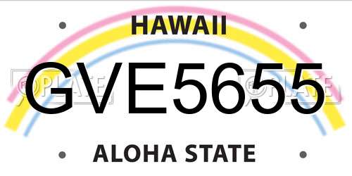 GVE5655 Hawaii License Plate