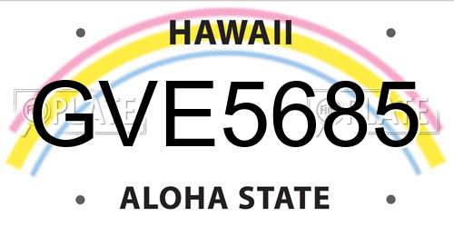 GVE5685 Hawaii License Plate