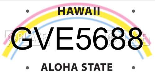 GVE5688 Hawaii License Plate