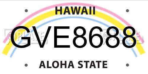 GVE8688 Hawaii License Plate