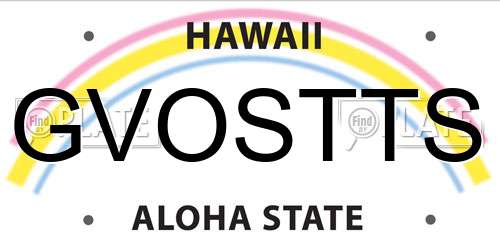GVOSTTS Hawaii License Plate