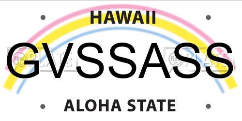 GVSSASS Hawaii License Plate