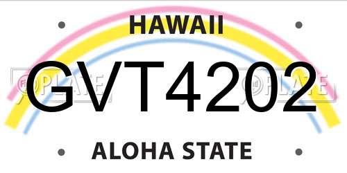 GVT4202 Hawaii License Plate