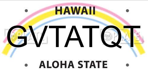GVTATQT Hawaii License Plate