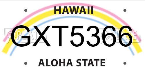 GXT5366 Hawaii License Plate