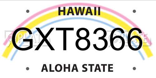 GXT8366 Hawaii License Plate