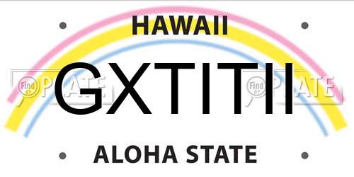 GXTITII Hawaii License Plate