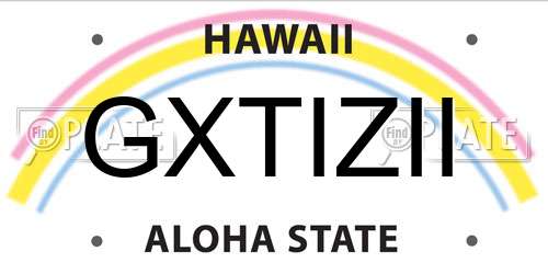 GXTIZII Hawaii License Plate