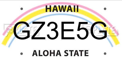 GZ3E5G Hawaii License Plate