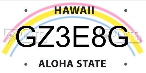 GZ3E8G Hawaii License Plate