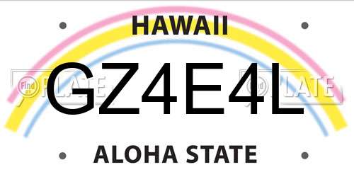 GZ4E4L Hawaii License Plate