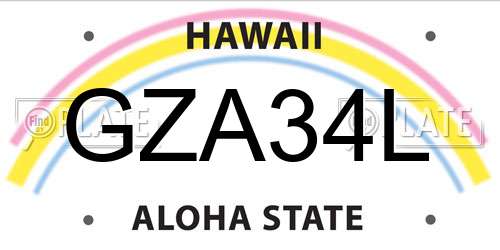 GZA34L Hawaii License Plate