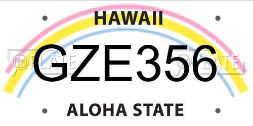 GZE356 Hawaii License Plate