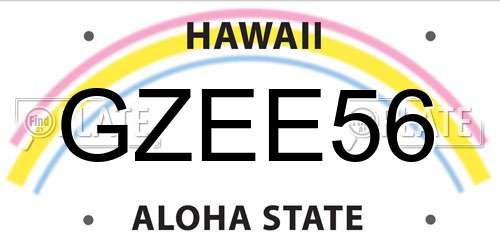 GZEE56 Hawaii License Plate