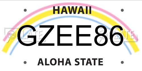 GZEE86 Hawaii License Plate