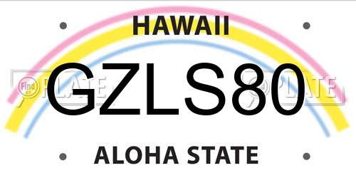 GZLS80 Hawaii License Plate