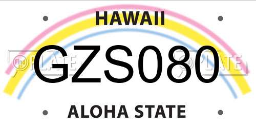GZS080 Hawaii License Plate