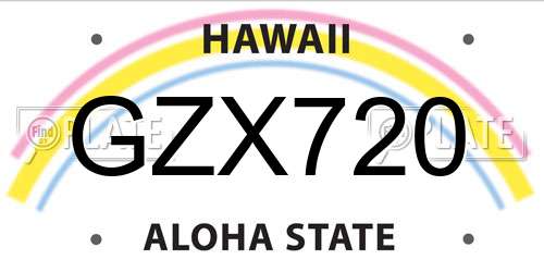 GZX720 Hawaii License Plate