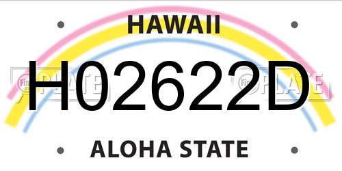 H02622D Hawaii License Plate