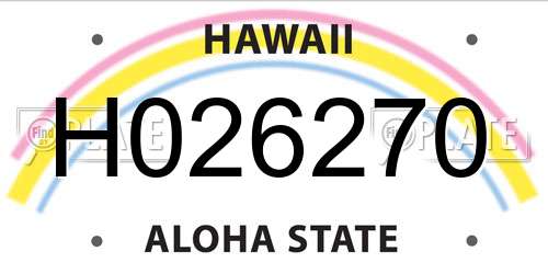 H026270 Hawaii License Plate