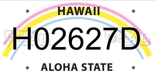 H02627D Hawaii License Plate