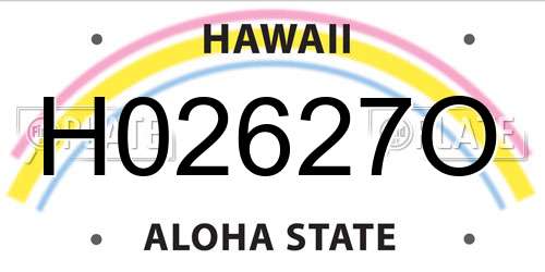 H02627O Hawaii License Plate